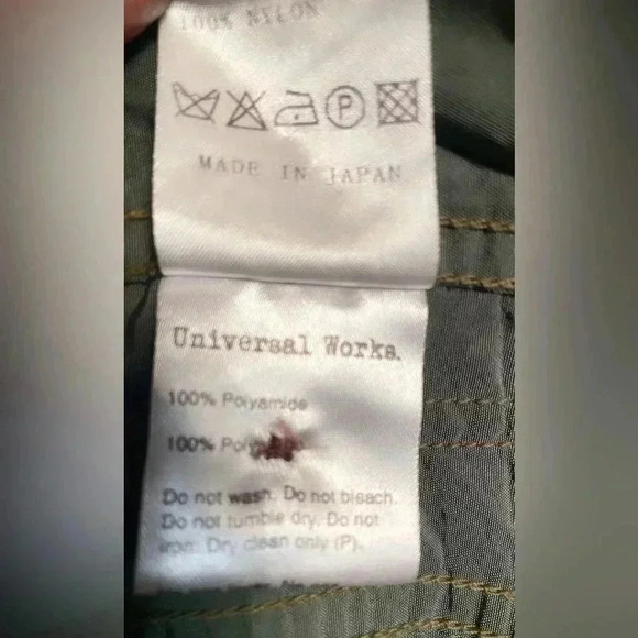 Street Style Universal Works Bakers Chore Nylon Army Green Utility LS jacket S - Picture 7 of 8